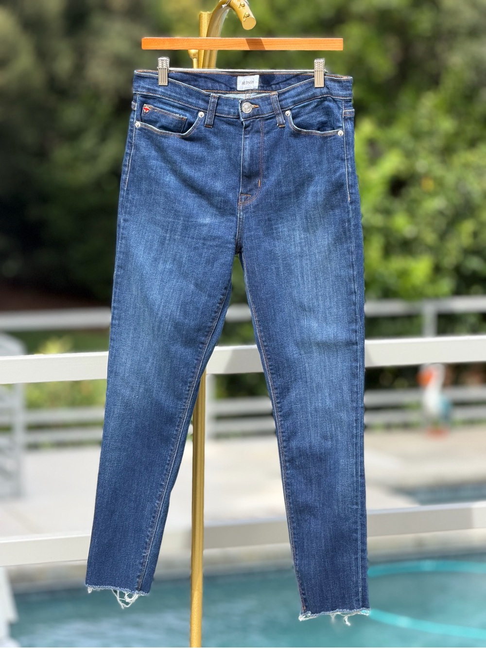 Hudson Jeans Indigo Blue Straight-Leg Denim
